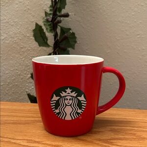 Starbucks Red Ceramic Mug with Green Logo